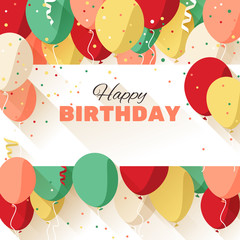 Happy Birthday greeting card in a flat style