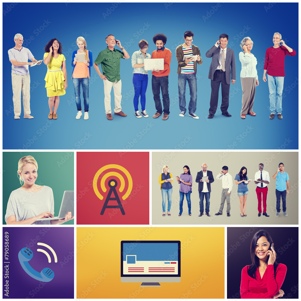 Aufkleber community communication networking technology content concept