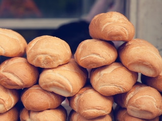 baguettes on the counter, close-up