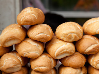 baguettes on the counter, close-up