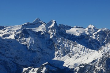 Fototapeta na wymiar Uri Rotstock, high mountain in Central Switzerland
