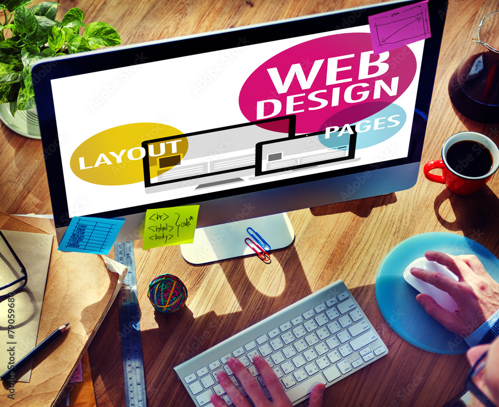 Poster web design content creative website responsive concept
