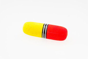Fishing floats on a white background