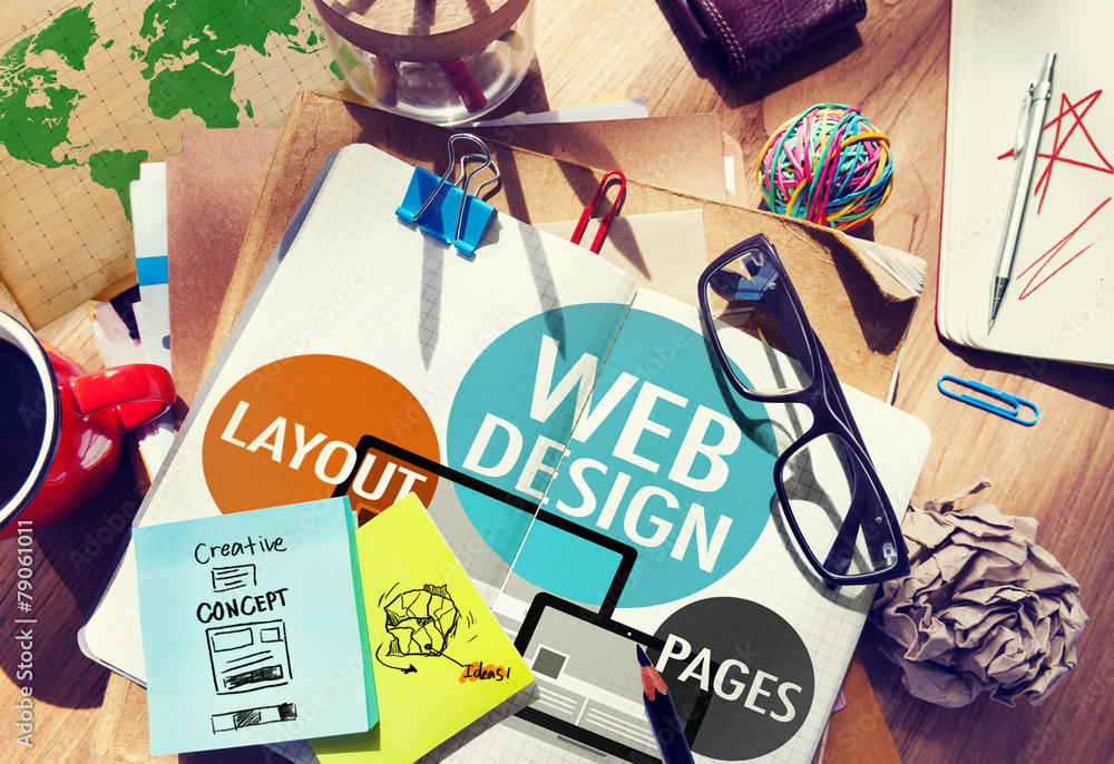 Poster web design content creative website responsive concept
