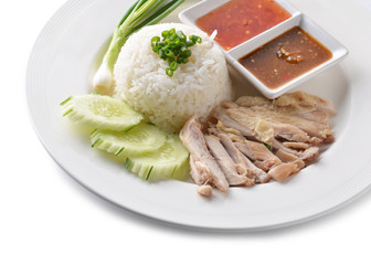 rice steamed with chicken soup, thai food