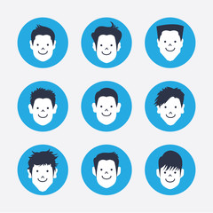 set of white avatar icons