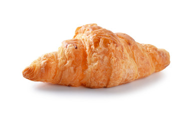 Fresh and tasty croissant over white background