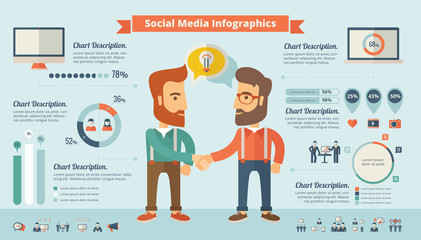 Social Media Infographic Elements.