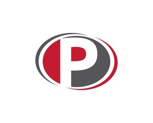 P oval letter logo template