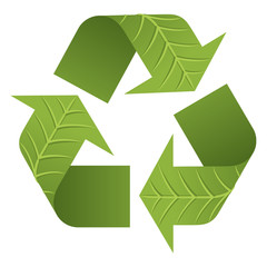 Leaf Recycle Logo with leaf texture