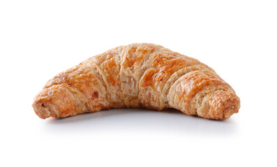 Fresh and tasty croissant over white background