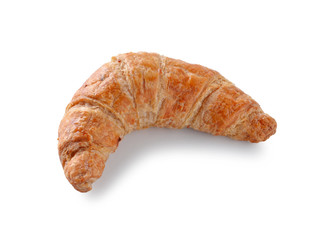 Fresh and tasty croissant over white background