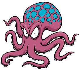 Vector illustration of Cartoon octopus