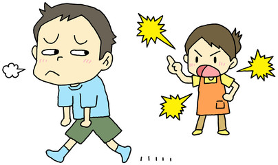 反抗期の男の子　口うるさいお母さん