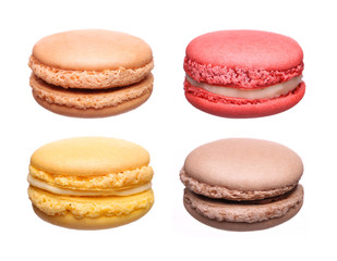 Colorful French Macaroons Collection isolated on white - 79063628