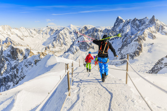 Freeriders, Aiguille du Midi, French Alps