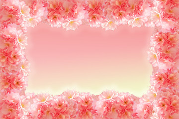 Abstract sweet pink sakura frame for wedding background