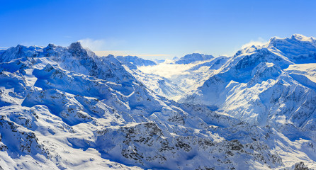 Fototapeta na wymiar Swiss Alps, panorama from Mont Fort
