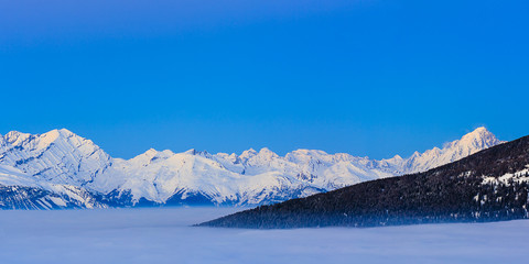 Fototapeta na wymiar Thyon 4 Valleys, Swiss Alps - panorama