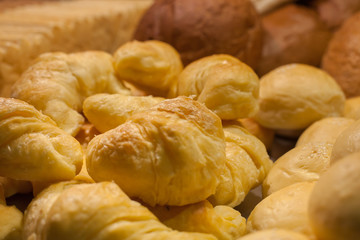 croissant bread on buffet line