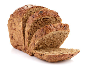 Slices of brown bread on table