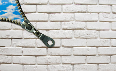 opened zipper from wall to the sky business concept © wckiw
