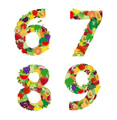 Vector illustration fruit and vegetable alphabet letter