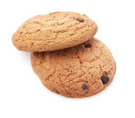oat cookies on white background