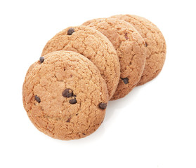 oat cookies on white background