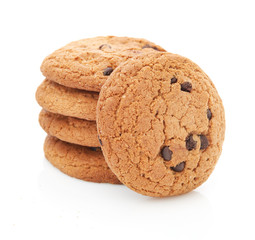 oat cookies on white background