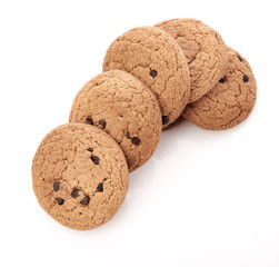 oat cookies on white background