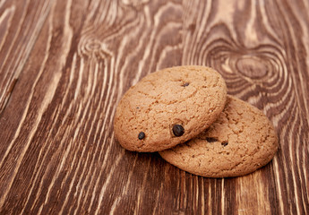 oat cookies on wooden table