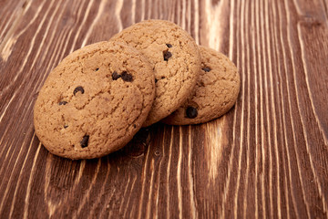 oat cookies on wooden table