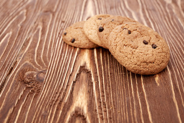 oat cookies on wooden table