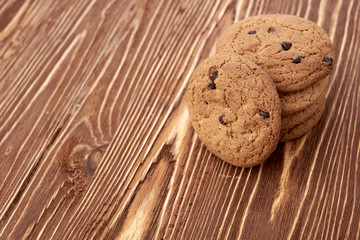 oat cookies on wooden table