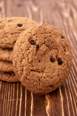 oat cookies on wooden table