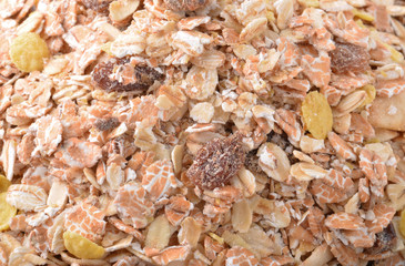 muesli breakfast placed on background