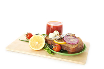 sardines on slice bread