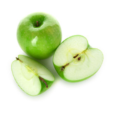Green apple, isolated on white background