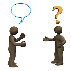 Kommunikationsproblem, Figuren, 3d illustration