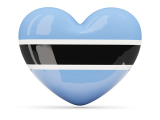 Heart shaped icon with flag of botswana
