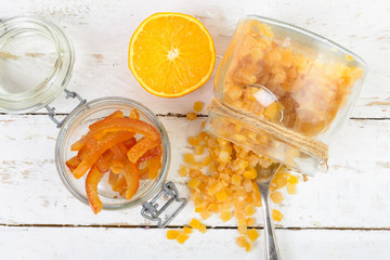 candied oranges cut into pieces