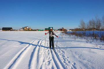 girl on skis