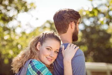 Fototapeta premium Hipster girlfriend smiling at camera