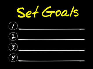 SET GOALS blank list, business concept