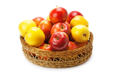 apples arranged in a basket