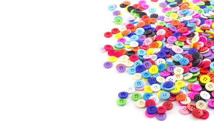 Heap of colorful clasper on white