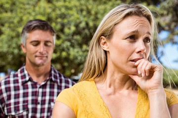 Couple having an argument in the park