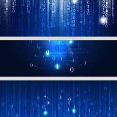 Digital Binary Codes Banners