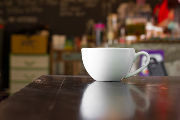 Coffee cup in coffee shop.